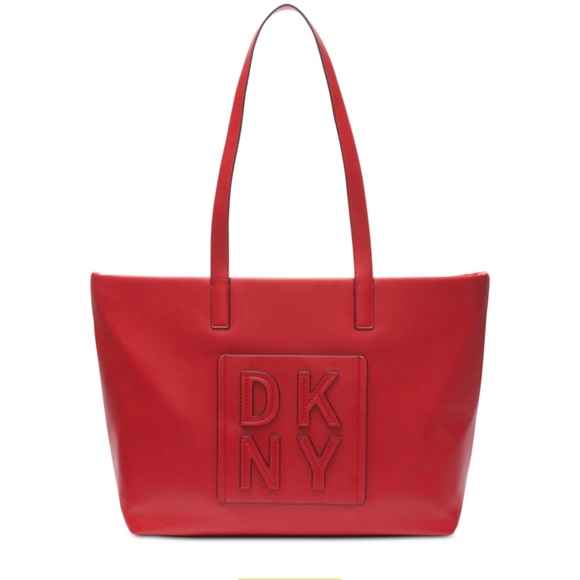 DKNY | Tilly Stacked Logo Top Zip Tote Medium Red - Picture 1 of 12